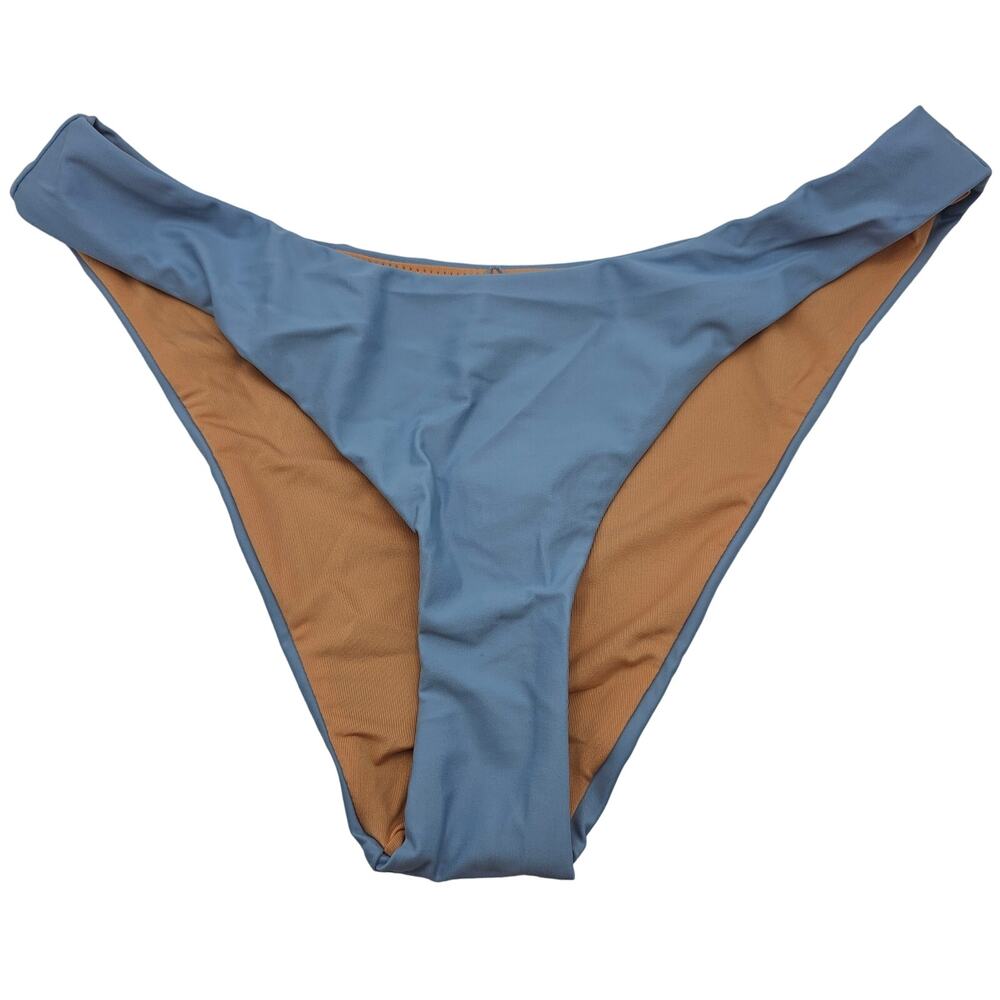 J, Crew Woman size M Curved Waist Cheeky Bikini Bottom in Light Blue Cheeky NEW